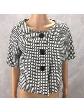 AGB B&W POLKA DOT HALF SLEEVE JACKET SZ 6!!!!!!!!!